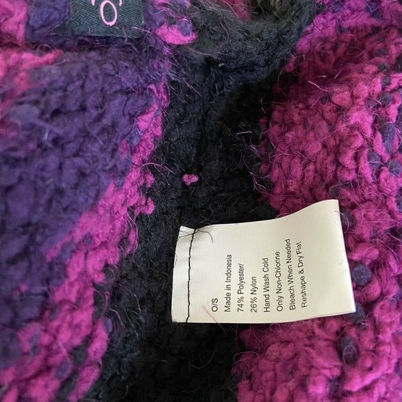 Cuddl Duds Womens Black Purple Pink Soft Striped Infinity Scarf - New with Tags - Picture 5 of 5